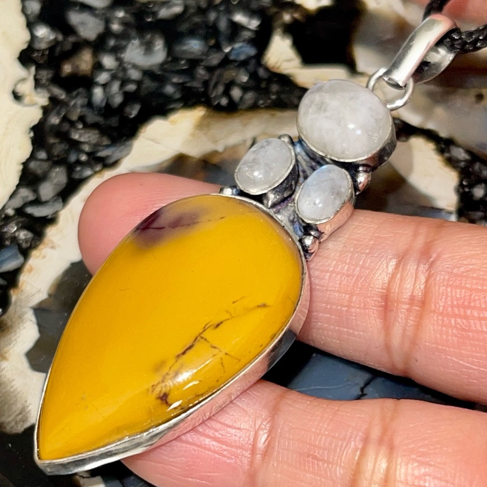 Moonstone & Mookaite Pendant 3”